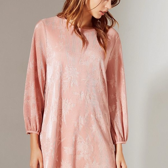 NWT! Urban Outfitters Rose Gold Floral Mini Dress! - Picture 3 of 8